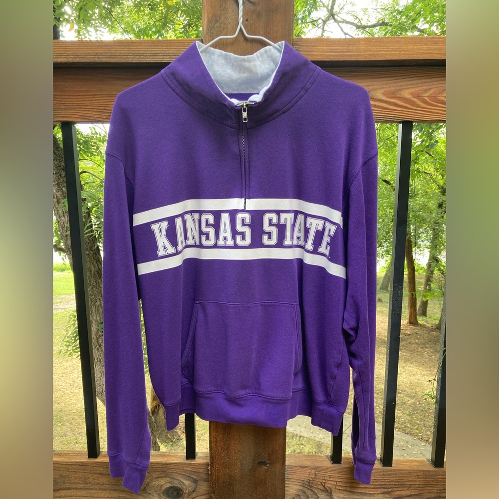 Pink Kansas State Wildcats 1/4 Zip Up Victoria's Secret Sweatshirt Women Medium